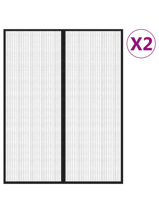 Závěsy do dveří proti hmyzu 2 ks s magnety černé 230 x 160 cm