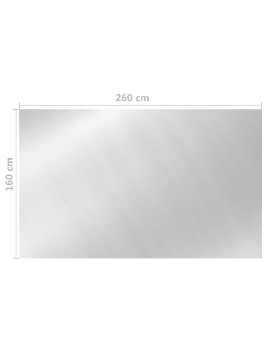 Krycí plachta na bazén stříbrná 260 x 160 cm PE