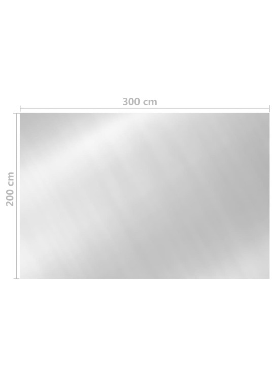 Krycí plachta na bazén stříbrná 300 x 200 cm PE