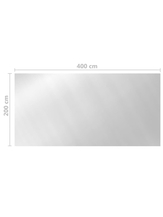 Krycí plachta na bazén stříbrná 400 x 200 cm pe