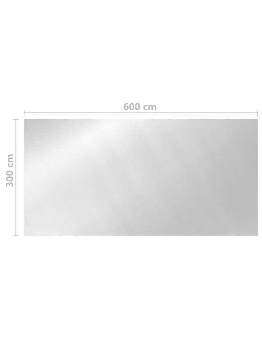 Krycí plachta na bazén stříbrná 600 x 300 cm PE