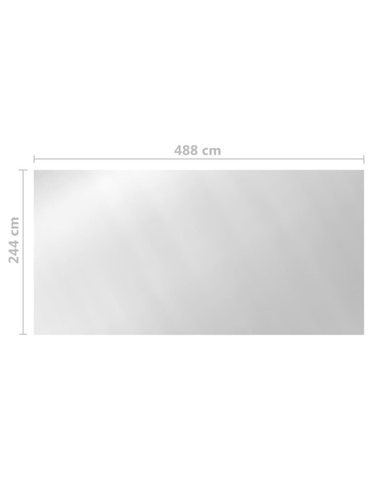 Krycí plachta na bazén stříbrná 488 x 244 cm PE