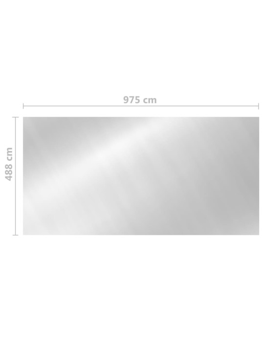 Kryt na bazén stříbrný 975 x 488 cm PE