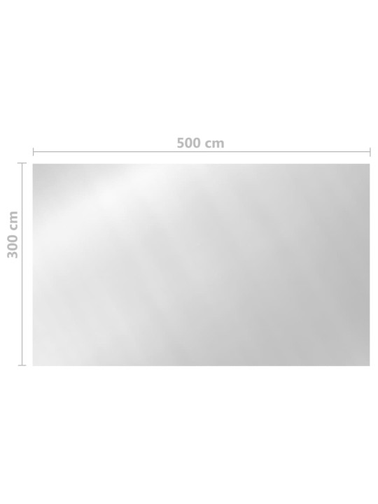 Obdélníkový kryt na bazén 500 x 300 cm pe stříbrný