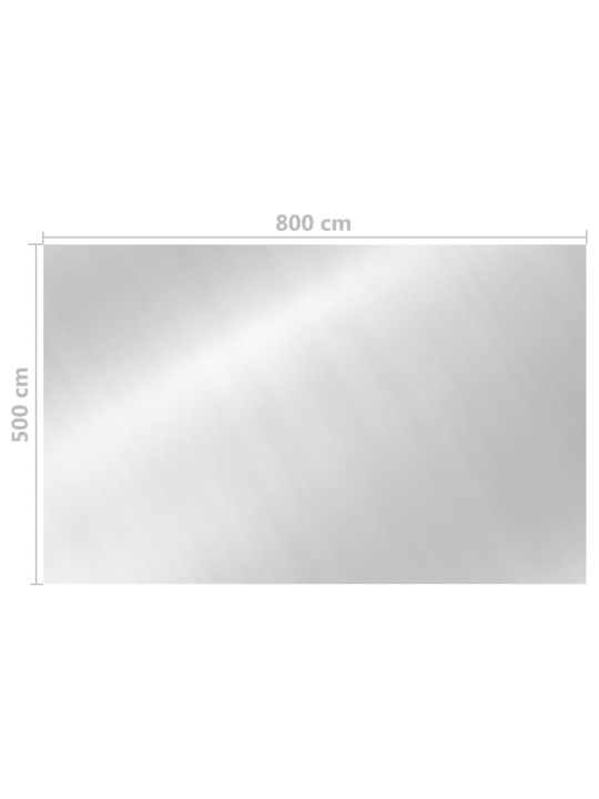 Obdélníkový kryt na bazén 800 x 500 cm pe stříbrný