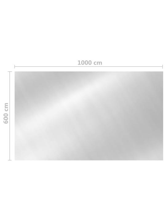 Obdélníkový kryt na bazén 1000 x 600 cm PE stříbrný