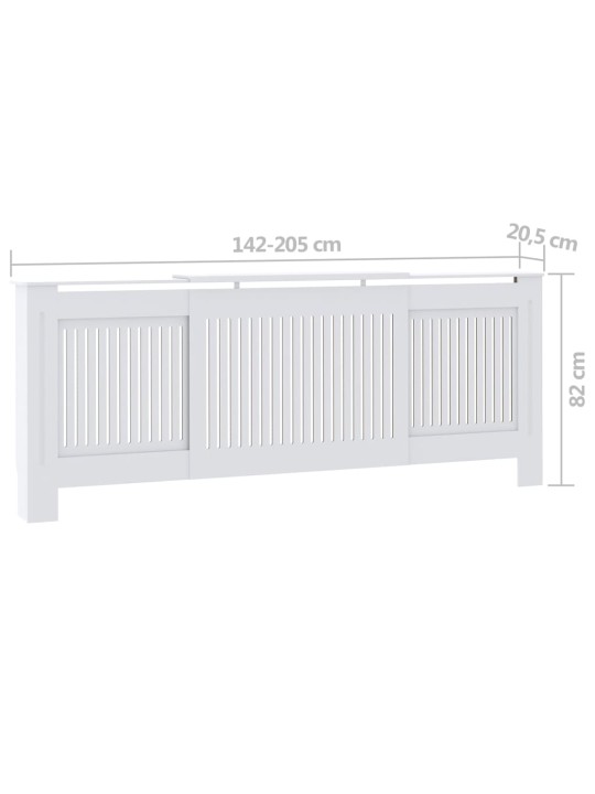 Kryt na radiátor MDF bílý 205 cm