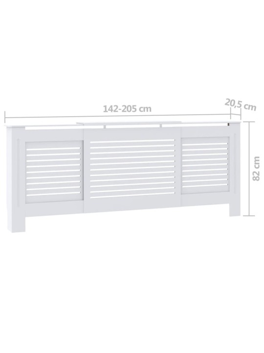 Kryt na radiátor MDF bílý 205 cm