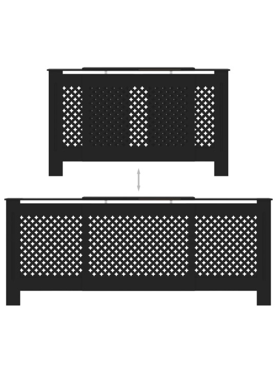 Kryt na radiátor MDF černý 205 cm