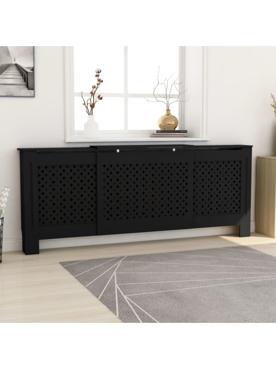 Kryt na radiátor MDF černý 205 cm