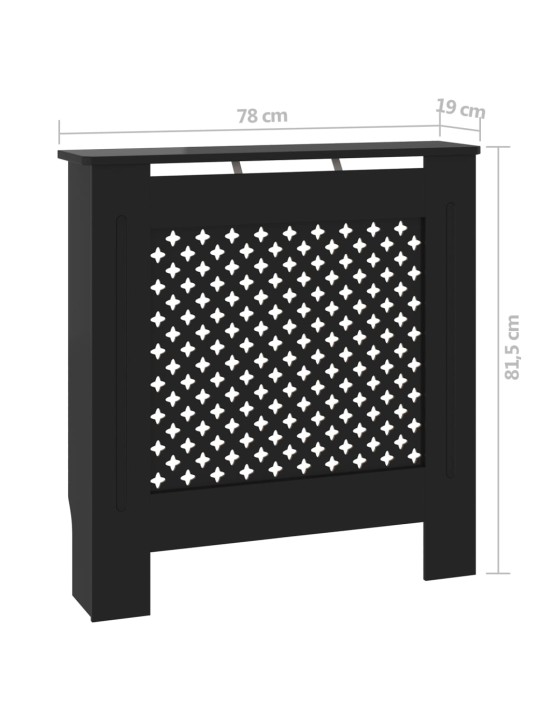 Kryt na radiátor MDF černý 78 cm