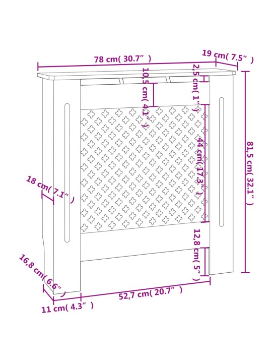 MDF Kryt na radiátor 78 cm