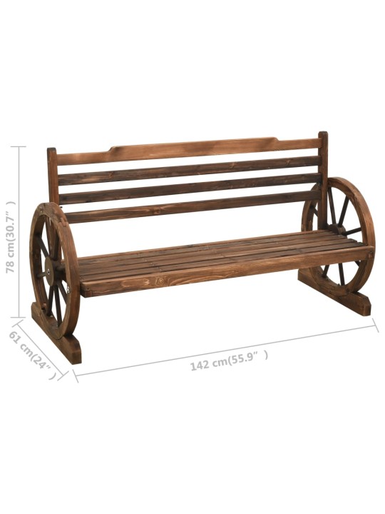 Zahradní lavice 142 cm masivní jedlové dřevo