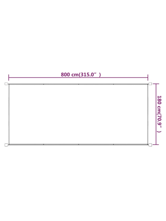Vertikální markýza terakotová 180 x 800 cm oxfordská látka