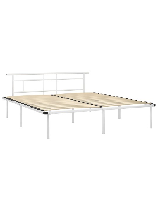 Rám postele bílý kov 200 x 200 cm
