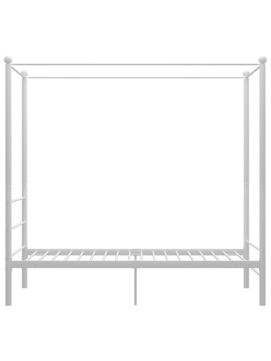 Rám postele s nebesy bílý kovový 90 x 200 cm