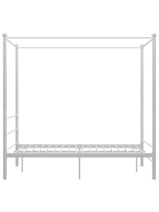 Rám postele s nebesy bílý kovový 120 x 200 cm