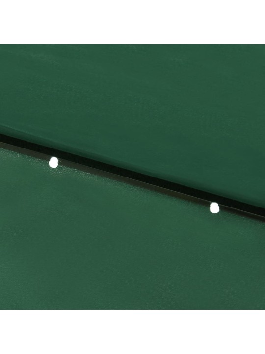 Zahradní slunečník s LED a ocelovou tyčí zelený 2 x 3 m
