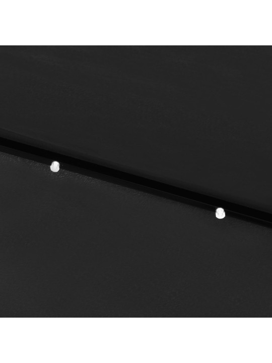 Zahradní slunečník s LED a ocelovou tyčí černý 2 x 3 m