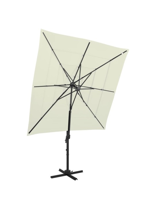 4stupňový zahradní slunečník hliníková tyč pískový 250 x 250 cm