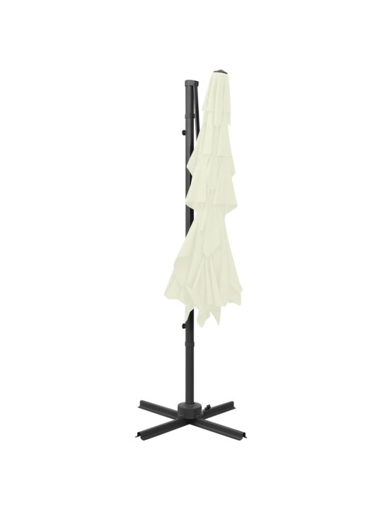 4stupňový zahradní slunečník hliníková tyč pískový 250 x 250 cm