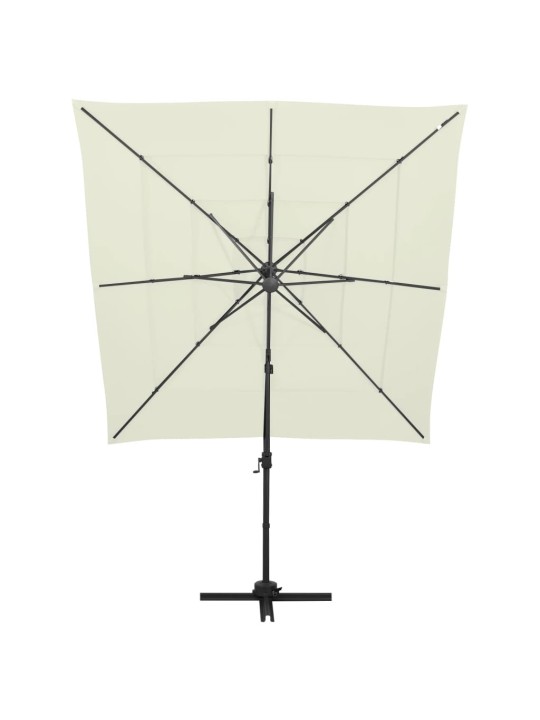 4stupňový zahradní slunečník hliníková tyč pískový 250 x 250 cm