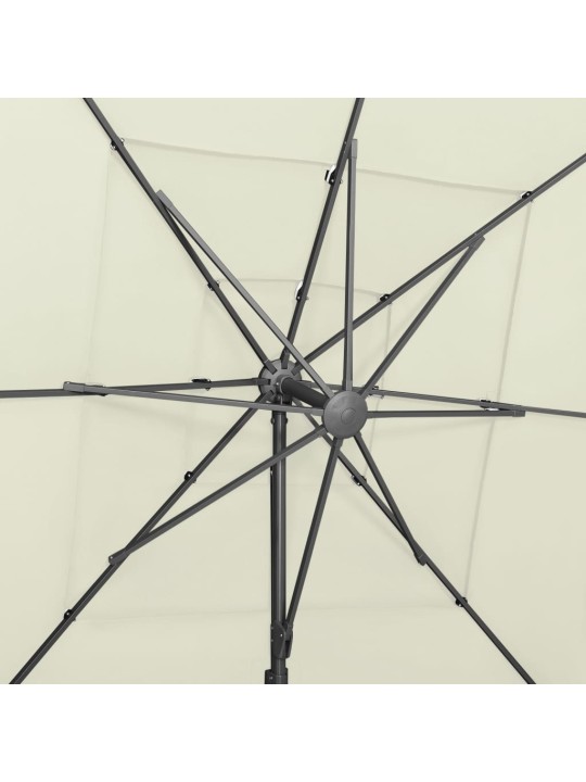 4stupňový zahradní slunečník hliníková tyč pískový 250 x 250 cm