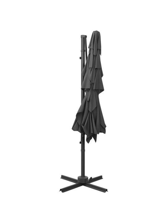 4stupňový zahradní slunečník hliníková tyč antracit 250x250 cm
