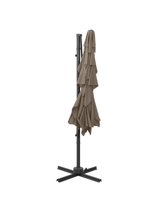 4stupňový zahradní slunečník s hliníkovou tyčí taupe 250x250 cm