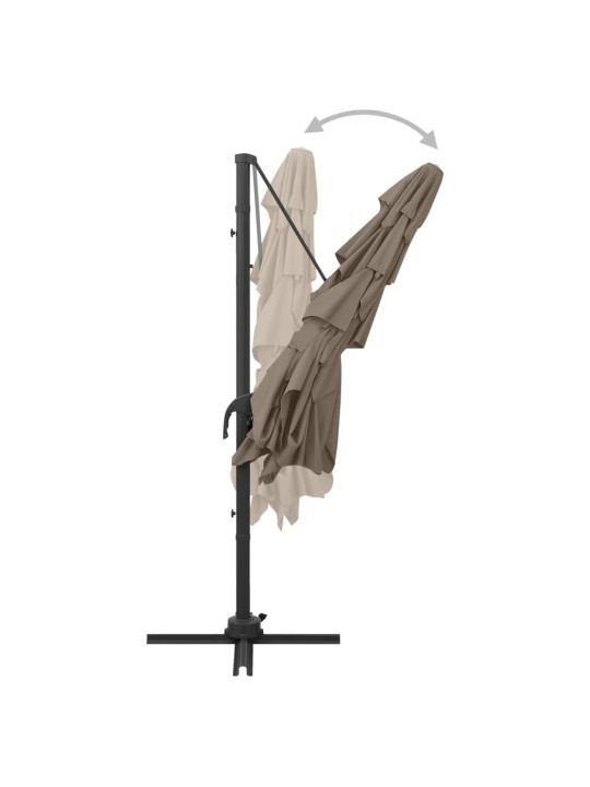4stupňový zahradní slunečník s hliníkovou tyčí taupe 250x250 cm
