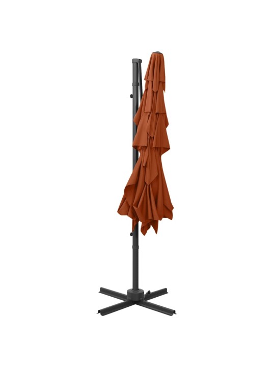 4stupňový zahradní slunečník hliníková tyč terakota 250x250 cm