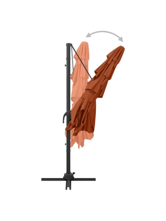4stupňový zahradní slunečník hliníková tyč terakota 250x250 cm