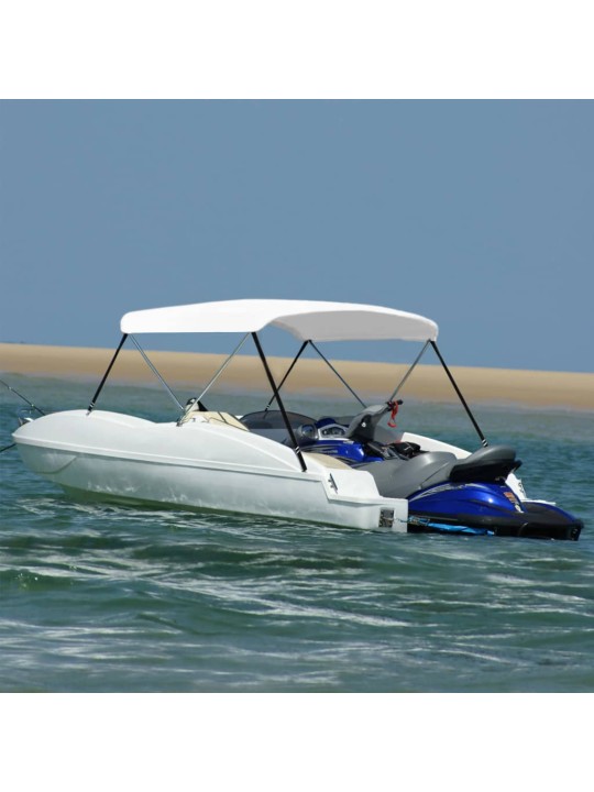 Bimini stříška se 2 oblouky bílá 150 x 120 x 110 cm