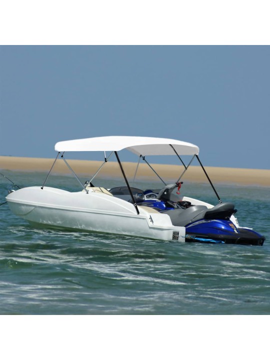 Bimini stříška se 4 oblouky bílá 243 x (230–244) x 137 cm