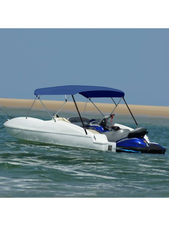 Bimini stříška 4 oblouky námořnická modrá 243x(230–244)x137 cm