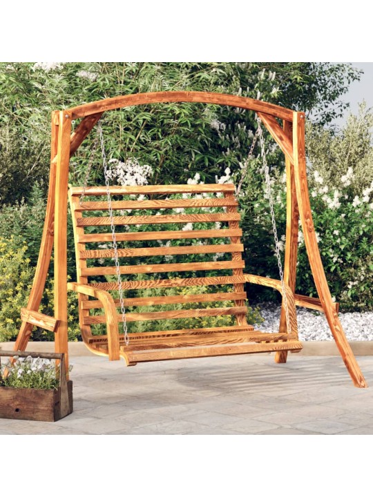 Houpací lavice ohýbané dřevo s teakovou úpravou 126x63x92 cm