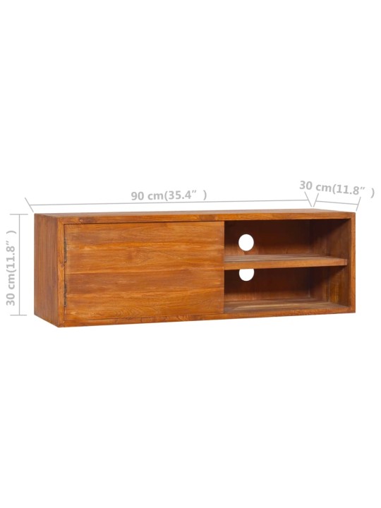 Nástěnná TV skříňka 180 x 30 x 30 cm masivní teakové dřevo