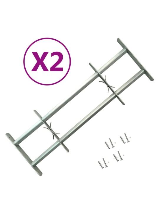 Nastavitelné bezpečnostní okenní mříže 2 ks 700–1 050 mm