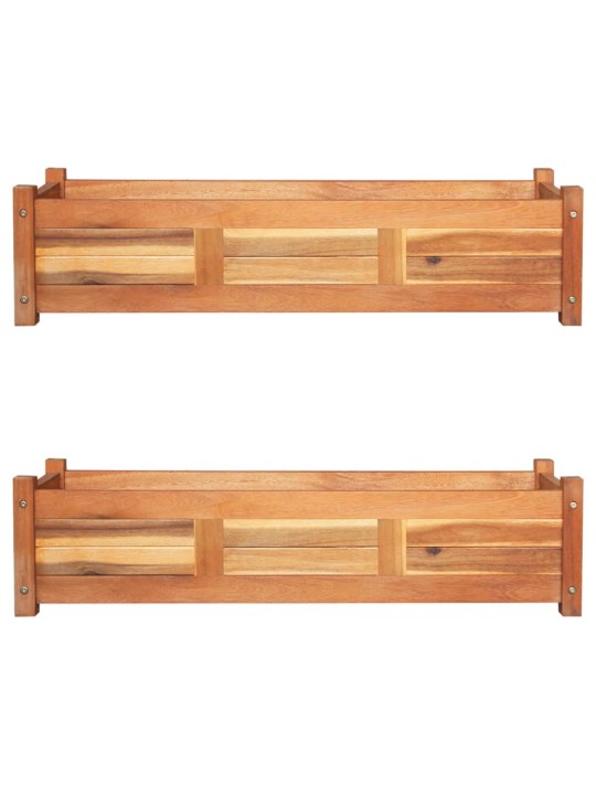 Vyvýšené záhony 2 ks akáciové dřevo 100 x 30 x 25 cm