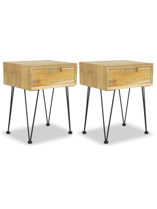Noční stolky 2 ks 40 x 30 x 50 cm masivní teak