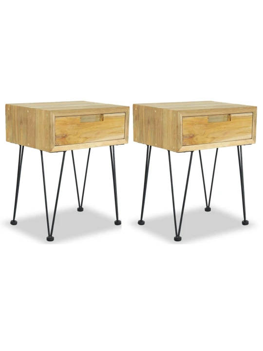 Noční stolky 2 ks 40 x 30 x 50 cm masivní teak