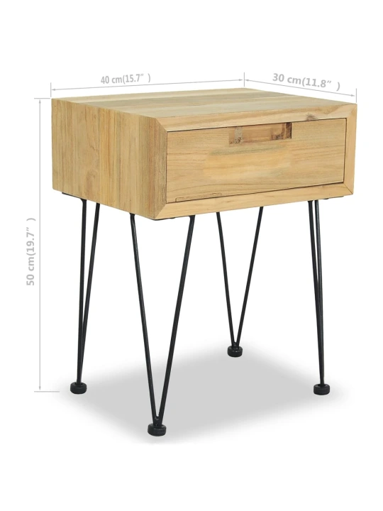 Noční stolky 2 ks 40 x 30 x 50 cm masivní teak