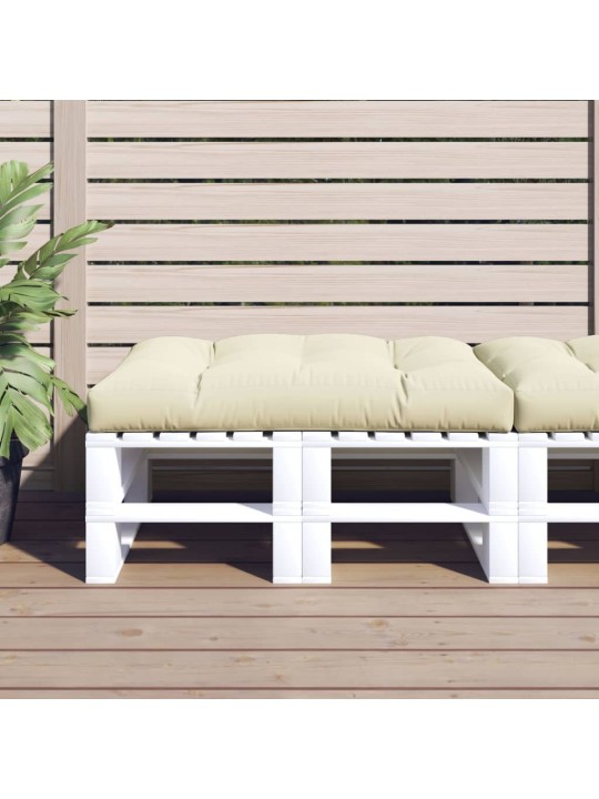 Poduška na palety krémová 120 x 80 x 12 cm textil