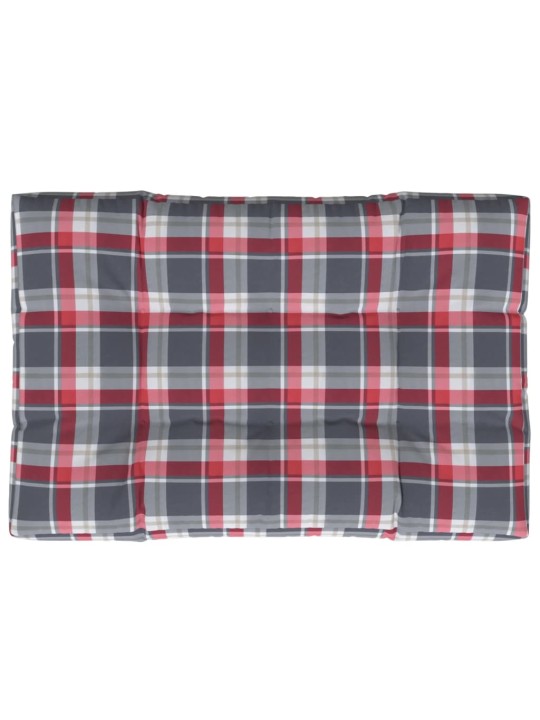 Poduška na palety červená károvaná 120 x 80 x 12 cm textil