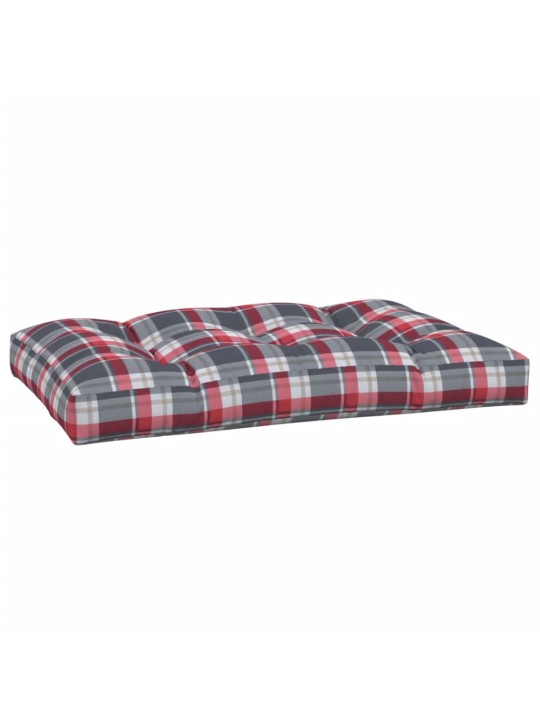 Poduška na palety červená károvaná 120 x 80 x 12 cm textil