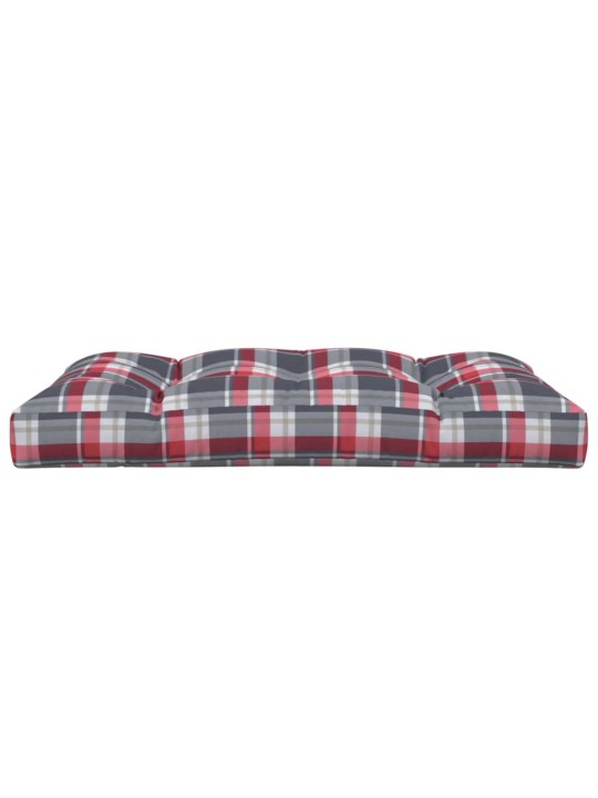 Poduška na palety červená károvaná 120 x 80 x 12 cm textil