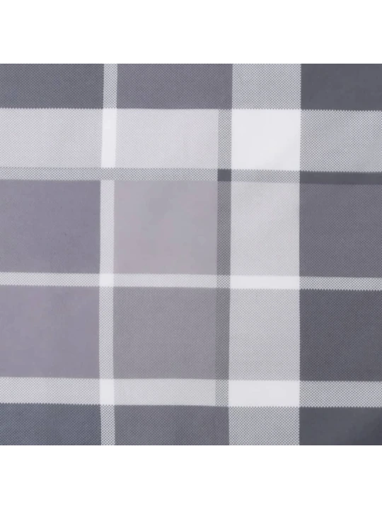 Poduška na palety šedá károvaná 120 x 80 x 12 cm textil