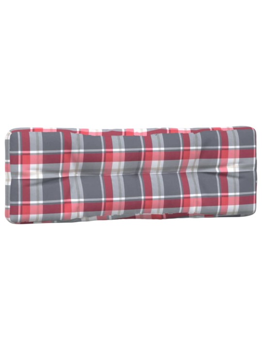 Podušky na palety 3 ks červené kárované textil
