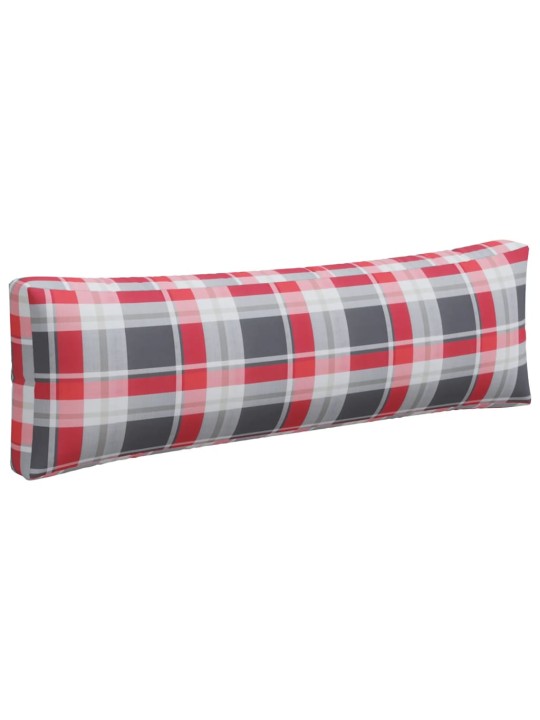 Podušky na palety 3 ks červené kárované textil