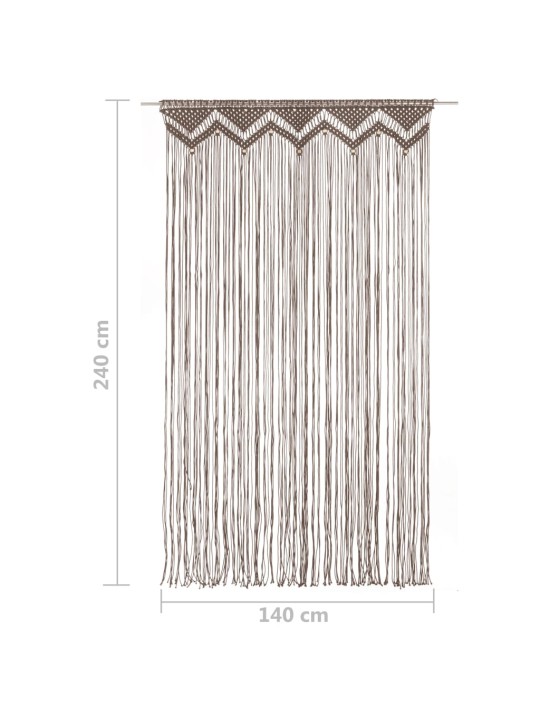 Macramé závěs taupe 140 x 240 cm bavlna